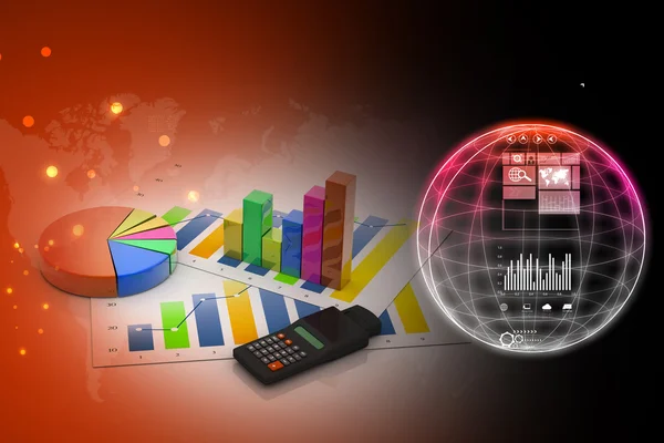 Gráfico de negócios com gráfico — Fotografia de Stock