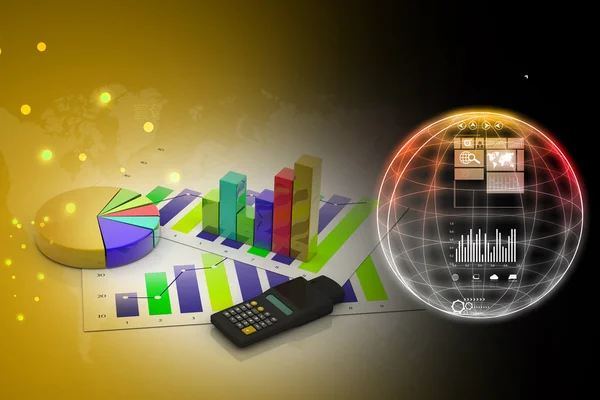 Gráfico de negocios con gráfico — Foto de Stock