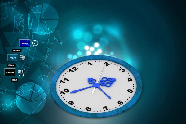 Clock in color background — Stock Photo, Image