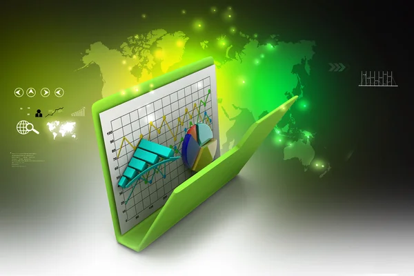 Carpeta con diagrama, gráfico, gráfico — Foto de Stock