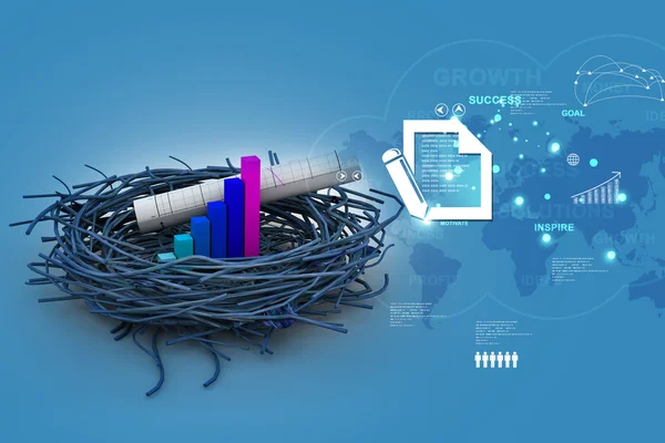 Gráfico de negocio un gráfico en nido — Foto de Stock