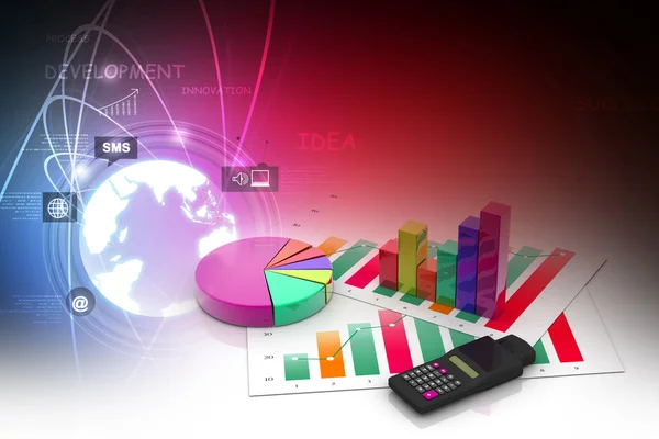 Gráfico de negocios con gráfico — Foto de Stock