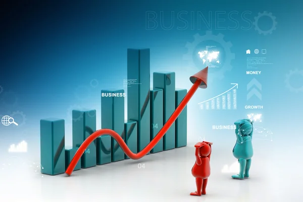 Business graph with growth concept — Stock Photo, Image