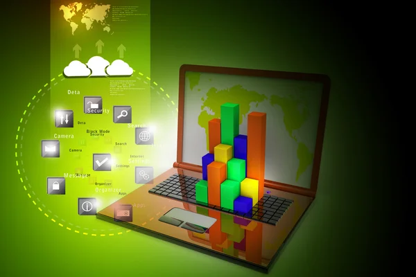 Gráfico no computador — Fotografia de Stock