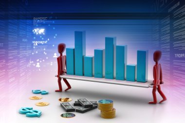 2person Taşıma iş grafiği. Takım çalışması iş kavramı