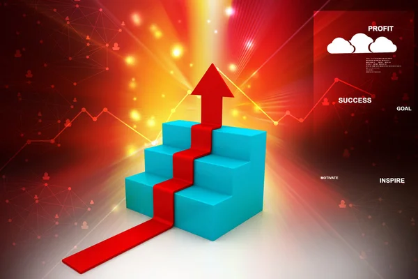 ビジネス グラフ、3 d — ストック写真