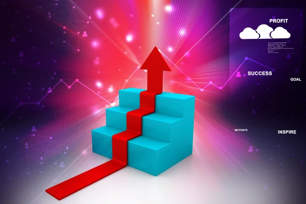 Business graph 3d — Stock Photo, Image