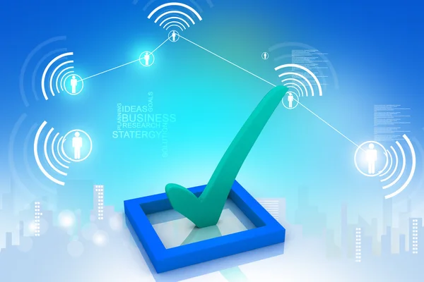 3d multi use check box with check — Stock Photo, Image