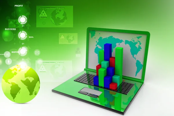 Graph in computer — Stock Photo, Image