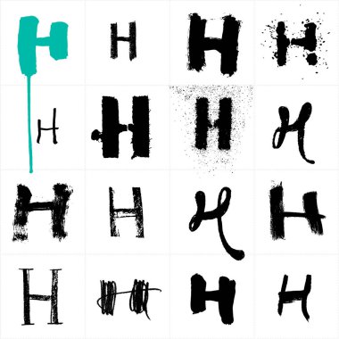 Kiril alfabesi ve Latin alfabesi. Büyük boy Rusça ve Ukrayna el yazısıyla yazılmış yazı tipleri. Boya ve tebeşir vektör yazı tipleriyle çizilmiş. Alfabe koleksiyonu. El yazısıyla yazılmış mektuplar. Logo, poster yazı tipi olarak kullanılabilir.