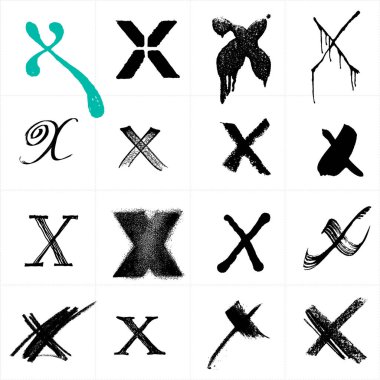 Kiril alfabesi ve Latin alfabesi X. Büyük harf Rusça ve Ukrayna el yazısı yazı tipleri. Boya ve tebeşir vektör yazı tipleriyle çizilmiş. Alfabe koleksiyonu. El yazısıyla yazılmış mektuplar. Logo, poster yazı tipi olarak kullanılabilir.