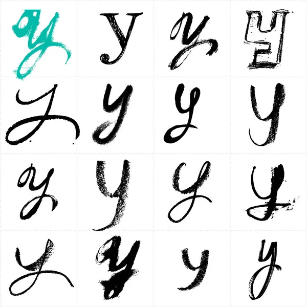 Letra Cirílica Alfabeto Latino Uppercase Russian Ukrainian Handwritten Fonts Dibujado — Vector de stock