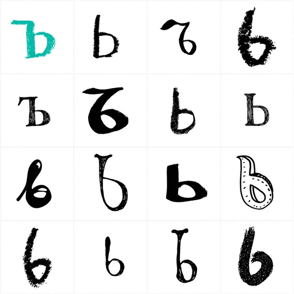 Κυριλλικό Και Λατινικό Αλφάβητο Uppercase Ρωσική Και Ουκρανική Χειρόγραφη Γραμματοσειρές — Διανυσματικό Αρχείο