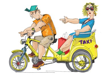 Moto rickshaw - çizgi film