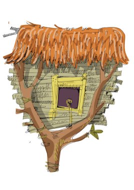 Şirin ahşap ağaç evi