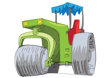 Kompaktör asfalt - çizgi film