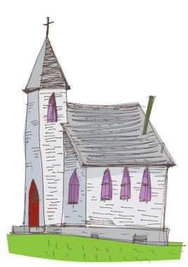 eski kilise - çizgi film