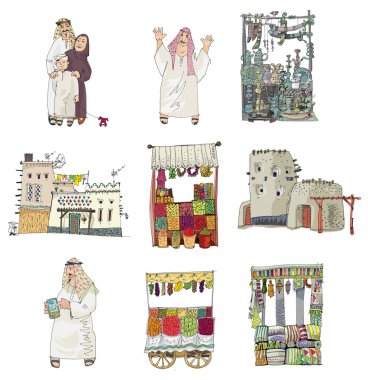 arabian linked set - cartoon