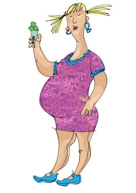 dondurma - hamile kadın karikatür