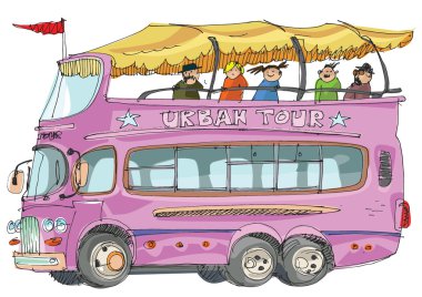 Çift katlı Turist otobüsü