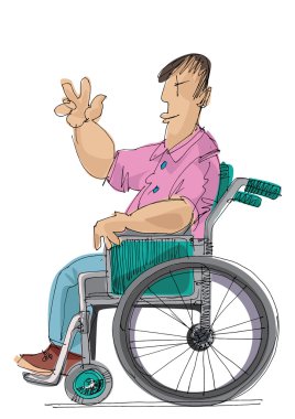 sandalyedeki bir adam - çizgi film