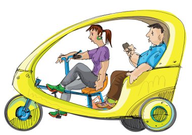 Moto rickshaw - çizgi film