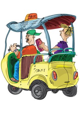 Moto rickshaw - çizgi film