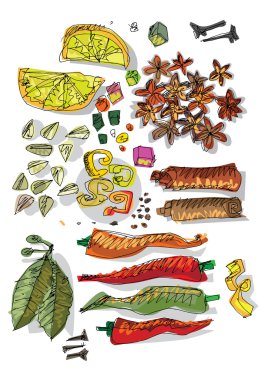 baharat - çizgi film gıda