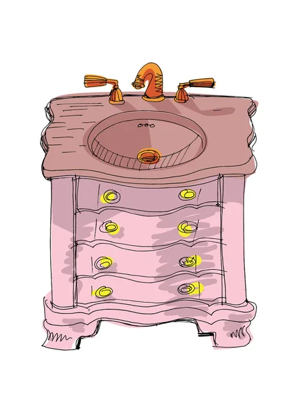 ヴィンテージの洗面器 — ストックベクタ