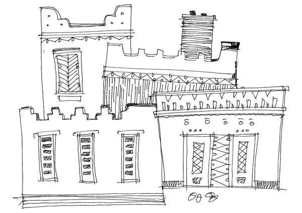 Medio Oriente facciata tradizionale — Vettoriale Stock