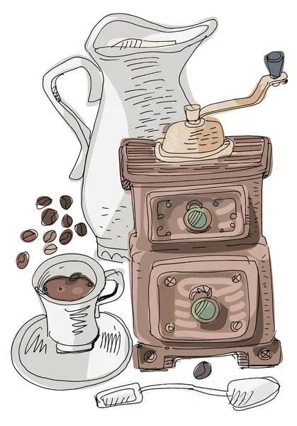 Menú máquina de café — Vector de stock