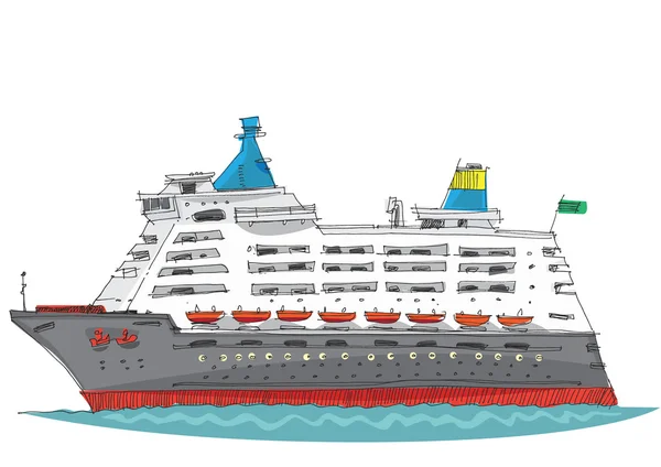 Navio de cruzeiro - desenho animado — Vetor de Stock