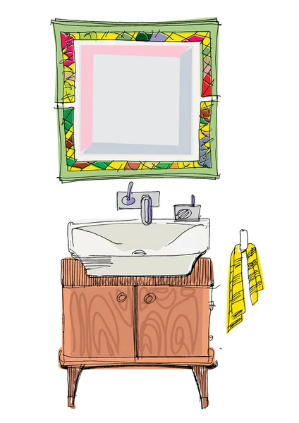 老式的洗手盆 — 图库矢量图片