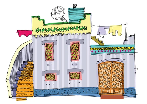 Střední východ historických fasád — Stockový vektor