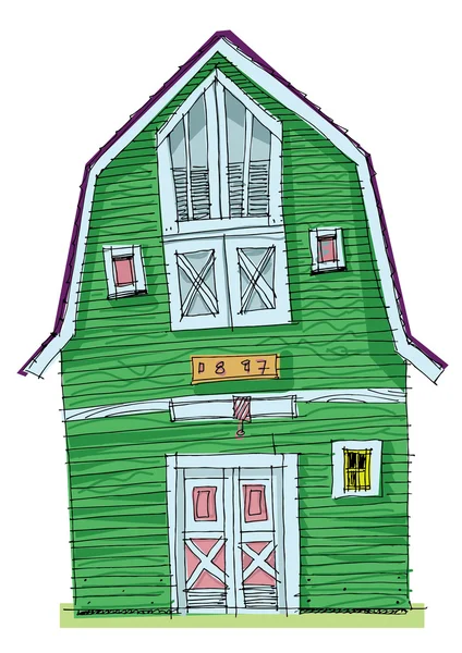 Tradiční stodola - kreslený — Stockový vektor