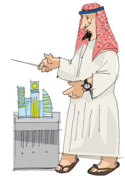 Arabian businessman presenting urbanistic project — 스톡 벡터