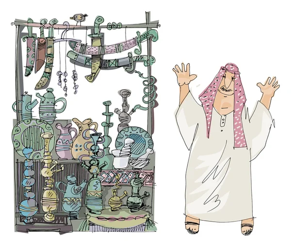 阿拉伯的供应商-卡通 — 图库矢量图片