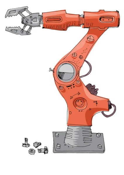 Industriële robot - cartoon — Stockvector