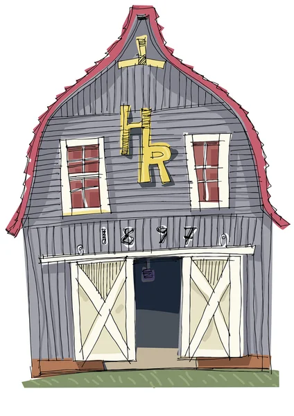 Traditionele barn - cartoon — Stockvector