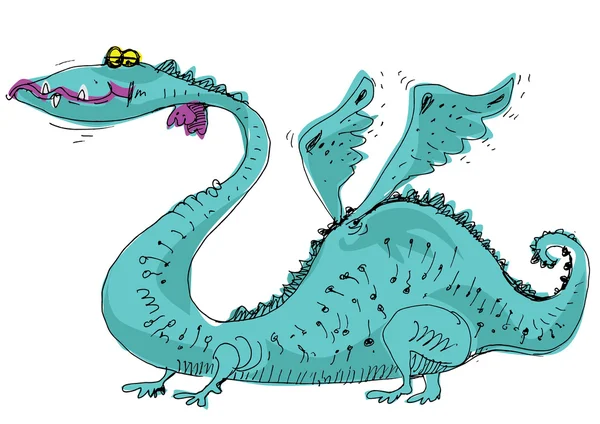 Странный и смешной дракон — стоковый вектор