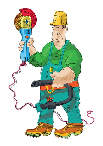 Werknemer man - cartoon — Stockvector