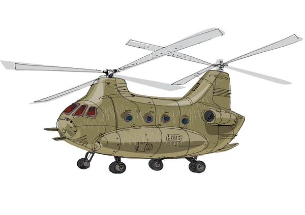 Helicóptero de transporte militar — Vector de stock