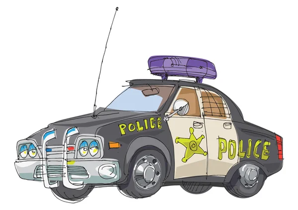 Polizeiauto - Karikatur — Stockvektor