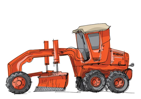 小型挖掘机-卡通 — 图库矢量图片