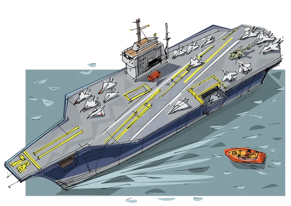 Barca all'aperto - cartone animato — Vettoriale Stock