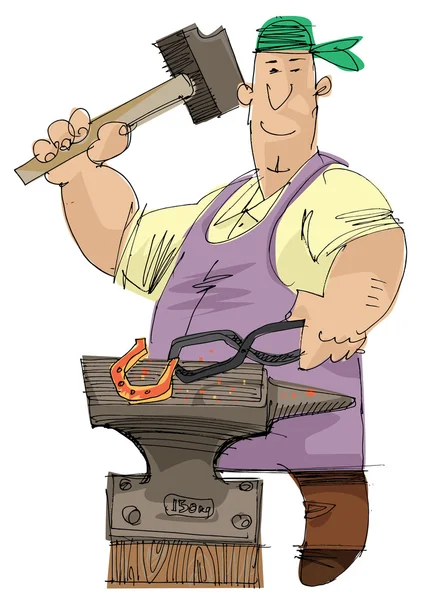 Hombre herrero - dibujos animados — Vector de stock