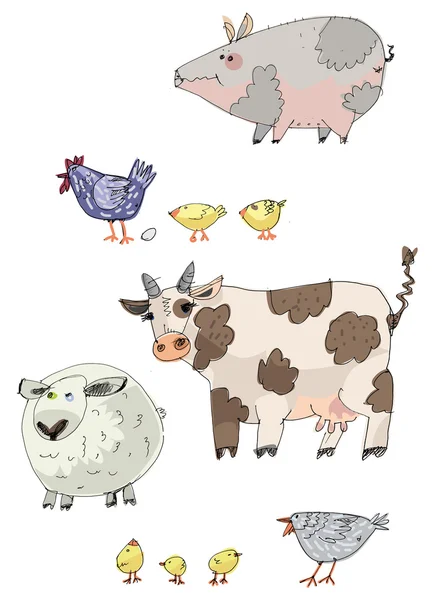 家养动物-卡通 — 图库矢量图片