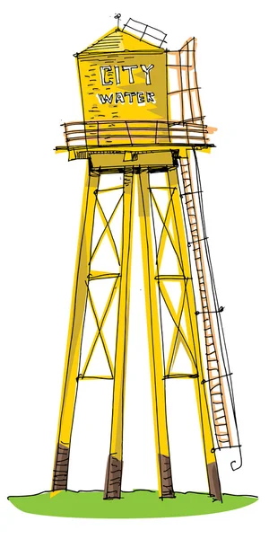 Vodárenská věž kreslený — Stockový vektor