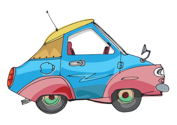 Car drawn in child style. — Stock Vector