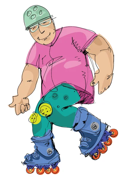 Guy patin de rouleau — Image vectorielle